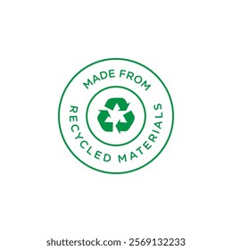 Made from recycled materials icon Vector flat thin line illustration