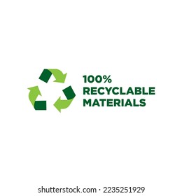 Made with recycled materials vector icon logo badge or label
