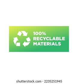 Made with recycled materials vector icon logo badge or label