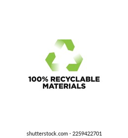 Made with recycled materials vector icon logo badge or label
