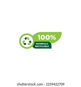 Made with recycled materials vector icon logo badge or label