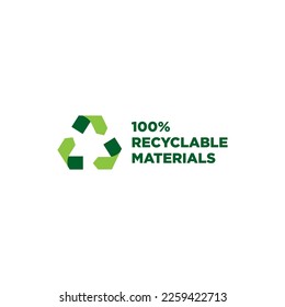 Made with recycled materials vector icon logo badge or label