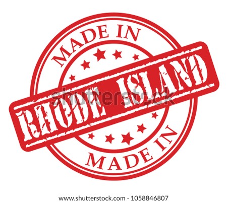 Made in Rhode Island red rubber stamp illustration vector on white background