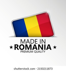 Made in Romania graphic and label. Element of impact for the use you want to make of it.