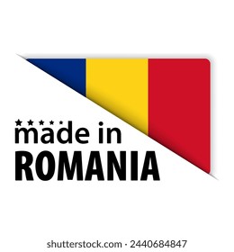 Made in Romania Grafik und Label. Element der Wirkung für die Nutzung, die Sie daraus machen wollen.