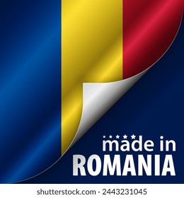 Made in Romania Grafik und Label. Element der Wirkung für die Nutzung, die Sie daraus machen wollen.