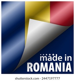 Made in Romania graphic and label. Element of impact for the use you want to make of it.