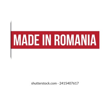Made in Romania red vector banner illustration isolated on white background