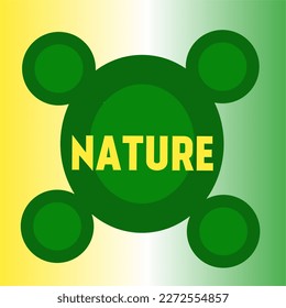 I made a round logo with green and yellow that says nature