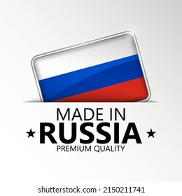Made in Russia graphic and label. Element of impact for the use you want to make of it.