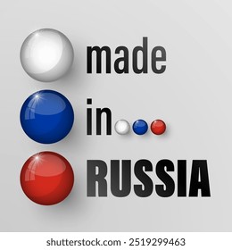 Made in Russia graphic and label. Element of impact for the use you want to make of it.
