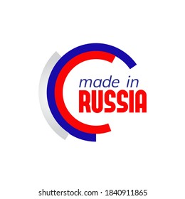 Made in Russia logo design vector template