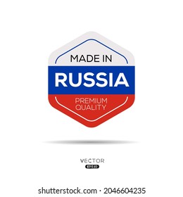 Made in Russia, Russia logo design, vector illustration.