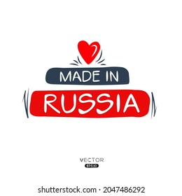Made in Russia, Russia logo design, vector illustration.