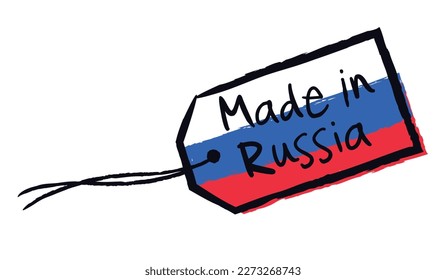 Made in Russia on flag