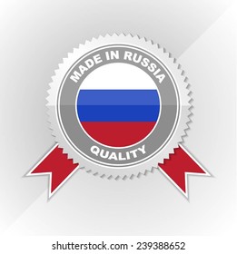 Made in Russia, Russiaian Flag, Seal, Ribbon, Vector Art