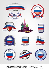 Made in Russia, Seals, Flags Collection (Vector)