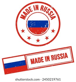 Hecho en Rusia Sello Signo Grunge Estilo