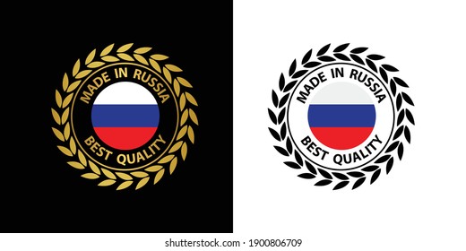 made in Russia vector stamp. badge with Russia  flag