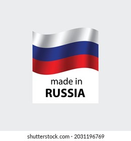 made in Russia vector stamp. badge with Russia  flag