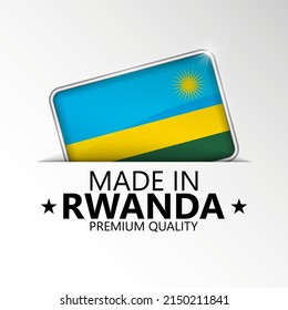 Made in Rwanda graphic and label. Element of impact for the use you want to make of it.