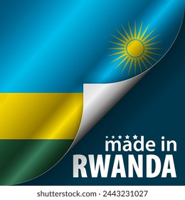 Made in Rwanda graphic and label. Element of impact for the use you want to make of it.