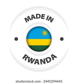 Made in Rwanda Grafik und Label. Element der Wirkung für die Nutzung, die Sie daraus machen wollen.