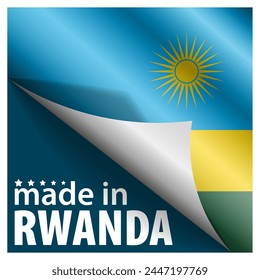 Made in Rwanda graphic and label. Element of impact for the use you want to make of it.