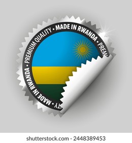 Made in Rwanda Grafik und Label. Element der Wirkung für die Nutzung, die Sie daraus machen wollen.