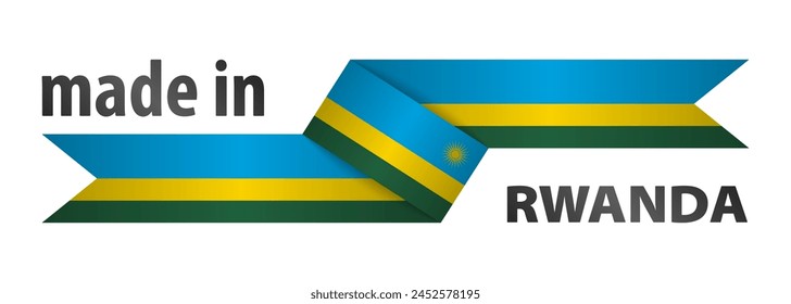 Hecho en Ruanda gráfico y etiqueta. Elemento de impacto para el uso que quieres hacer de él.