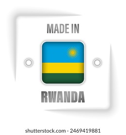 Made in Rwanda graphic and label. Element of impact for the use you want to make of it.
