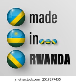 Made in Rwanda graphic and label. Element of impact for the use you want to make of it.