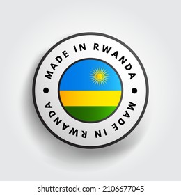 Made in Rwanda text emblem badge, concept background