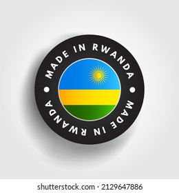 Made in Rwanda text emblem badge, concept background