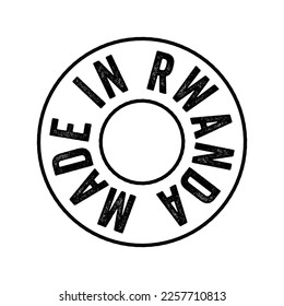 Made in Rwanda text emblem stamp, concept background