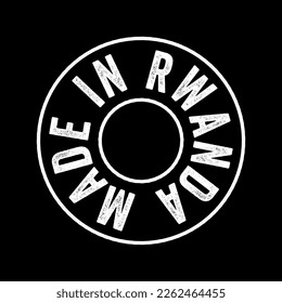 Made in Rwanda text emblem stamp, concept background