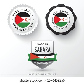 Made in Sahara icon set isolated on white background ,for infographics and banner templates : Vector Illustration