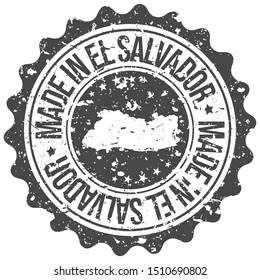 Made In The Salvador. Map Travel Stamp. Icon Country Design. National Export Seal.