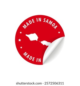 Made in Samoa - Country Map Sticker. Best Quality. Original Product. Vector illustration.