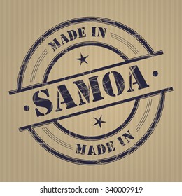 Made in Samoa grunge rubber stamp