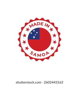 made in samoa label badge design illustration with national flag