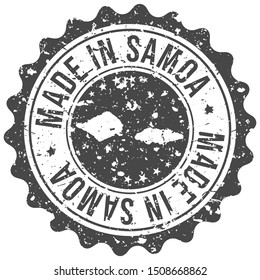 Made In Samoa. Map Travel Stamp. Icon Country Design. National Export Seal.