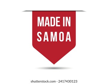 Made in Samoa red vector banner illustration isolated on white background