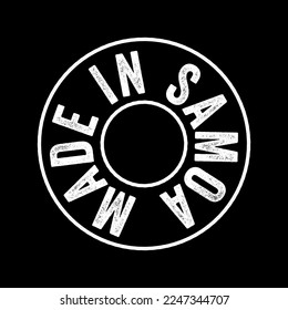 Sello de emblema de texto fabricado en Samoa, fondo de concepto