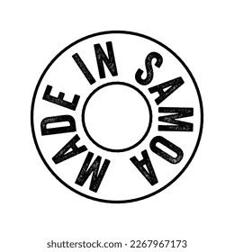 Sello de emblema de texto fabricado en Samoa, fondo de concepto