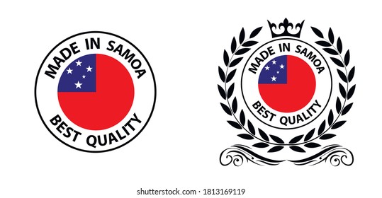 made in Samoa   vector stamp. badge with Samoa   flag