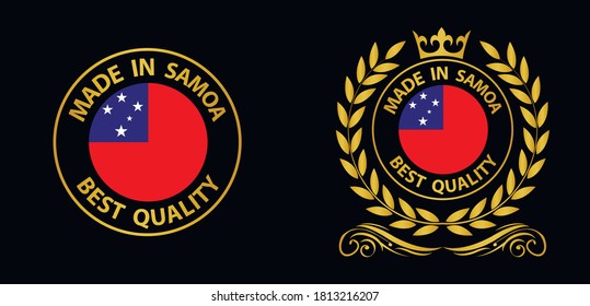 made in Samoa   vector stamp. badge with Samoa   flag