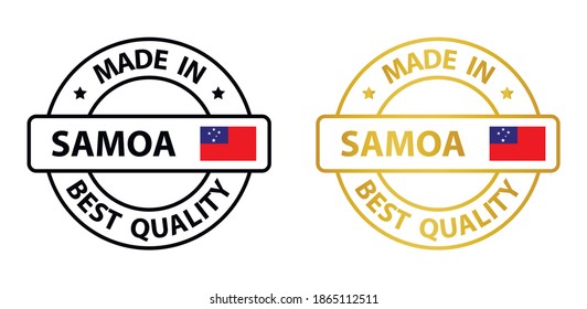 made in Samoa   vector stamp. badge with Samoa   flag