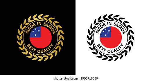 made in Samoa   vector stamp. badge with Samoa   flag