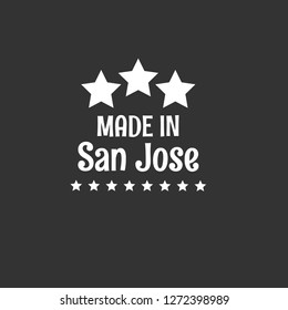 made in san jose emblem, label, badge,seal. vintage stamp.package label. vector illustration